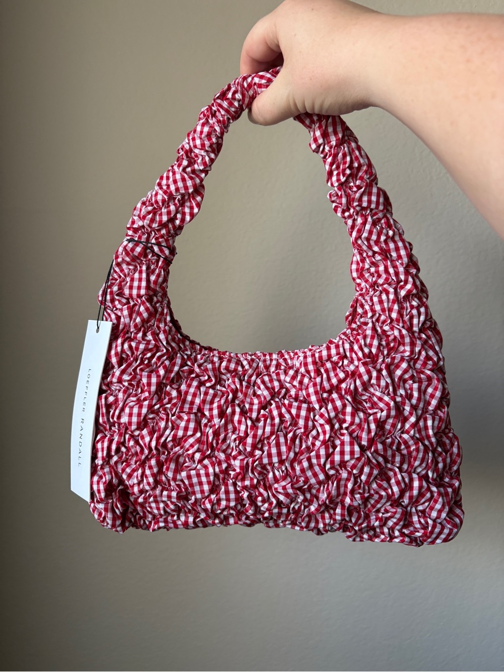 Loeffler Randall smocked mini shoulder bag, new